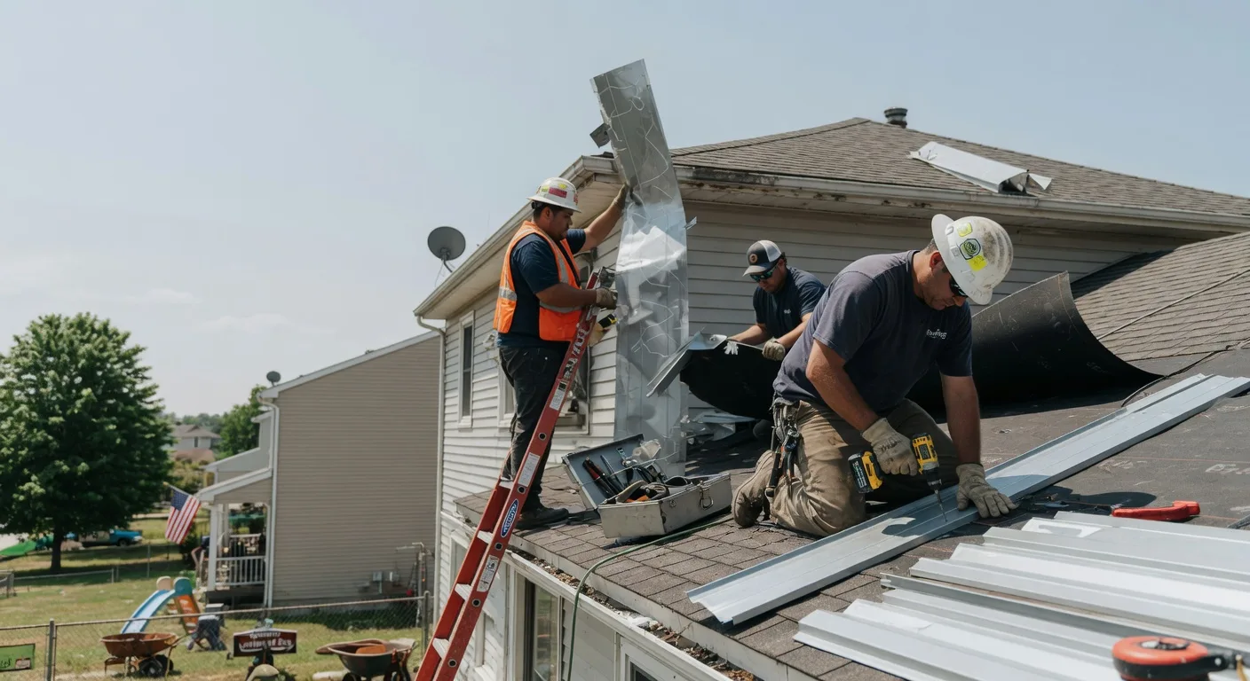 Storm Damage Metal Roof Repair in Norway, IA